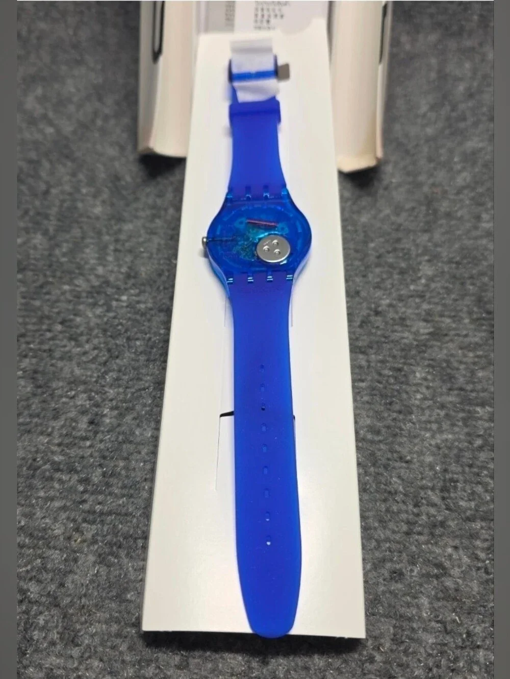 NWT Swatch Brilliantly Blue Transparent Watch New Gent SO29S102 New Battery